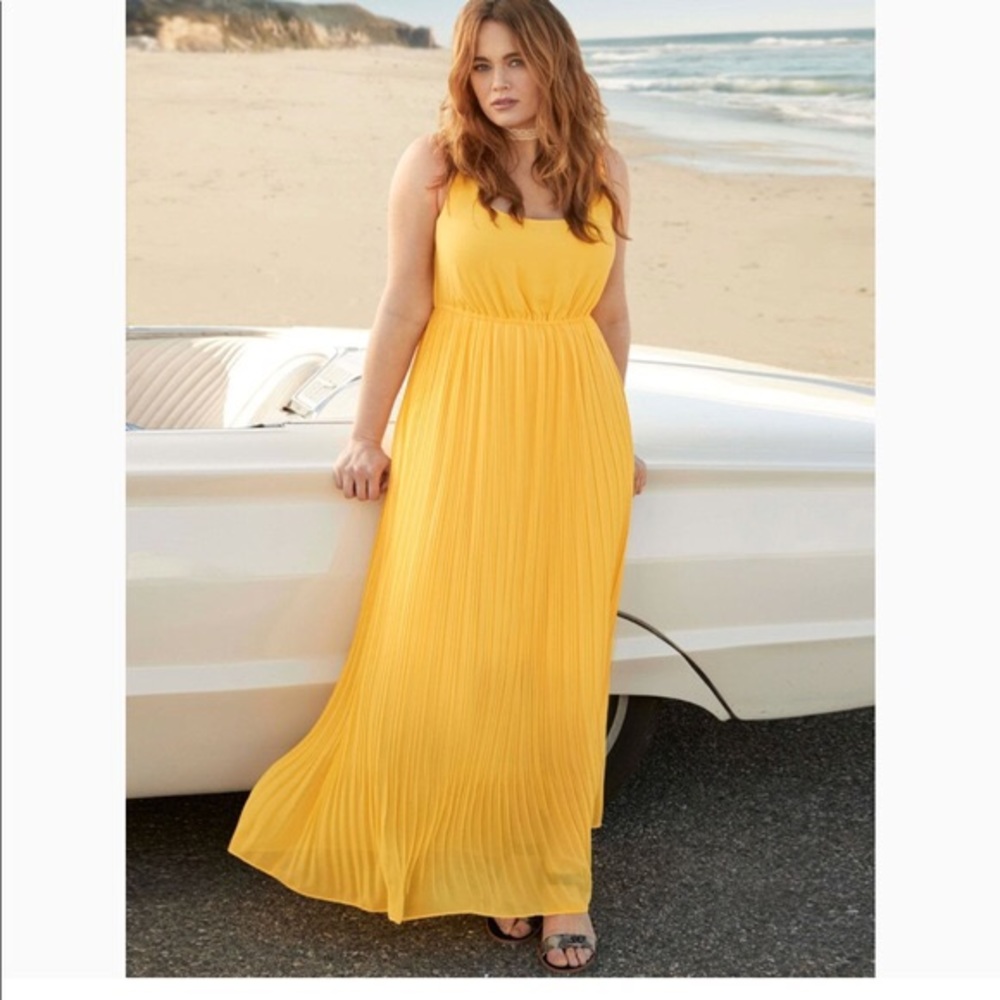 Pleated Chiffon Maxi Dress